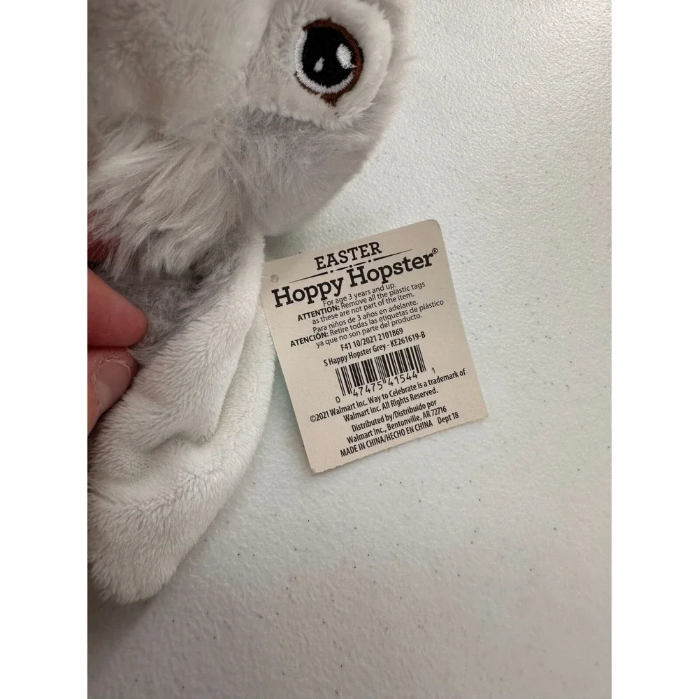 Walmart Dandee Bunny Way To Celebrate Easter Hoppy Hopster Plush Toy‎ Gray 8